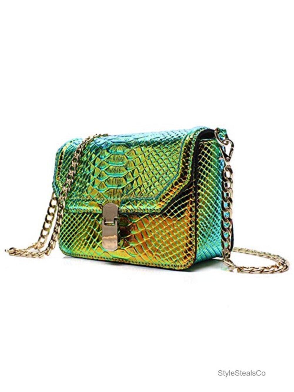 PU Leather Shoulder Bag Crossbody Bag with Chain Detachable